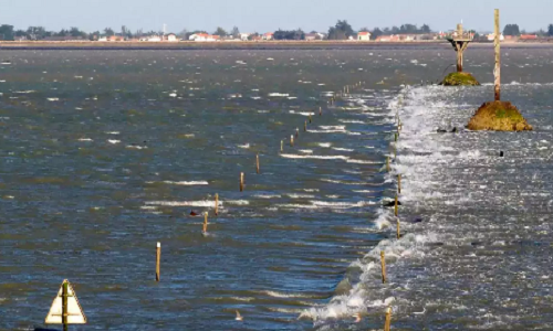 Chính quyền nơi đây đã cho xây các tháp cứu hộ dọc hai bên đường để người dân có thể trèo lên chờ giải cứu nếu bị mắc kẹt.