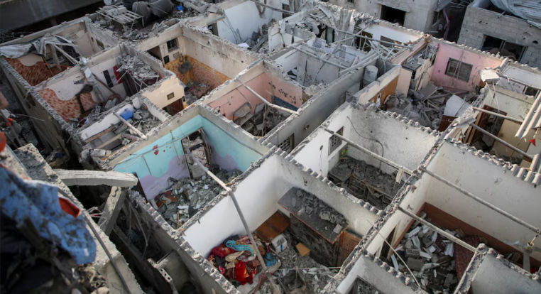 Những ngôi nhà ở Rafah bị phá hủy sau cuộc không kích của Israel ngày 7/5.