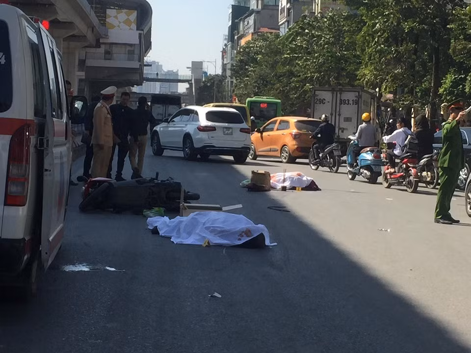 Hiện trường xảy ra vụ tai nạn thương tâm.