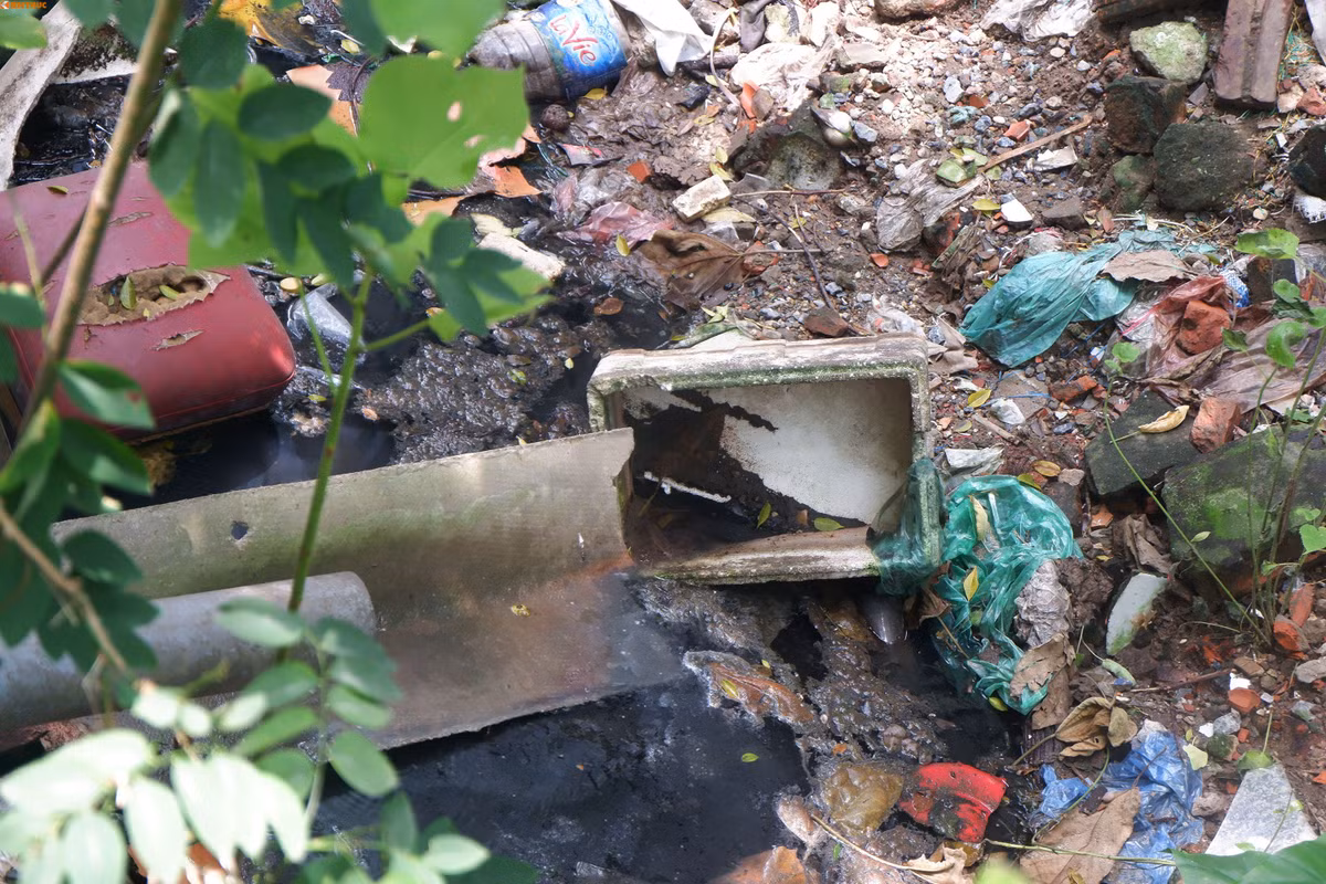 Ngoài việc con mương biến thành bãi rác, đây còn là nơi hội tụ những vũng nước thải sinh hoạt của người dân gây ô nhiễm nghiêm trọng. Khi trời mưa, nước dâng cao gây ảnh hưởng đến nhiều hộ dân trong khu vực.