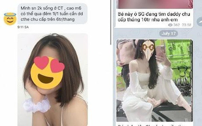  Mại dâm “núp bóng” sugar baby - sugar dady: Nhiều nhóm đối tượng xấu đã sử dụng Telegram để lập ra các hội nhóm với mục đích kinh doanh thuốc kích dục, lan truyền phim khiêu dâm, truyền bá văn hóa phẩm đồi trụy… hay mại dâm “núp bóng” các hội nhóm sugar baby, sugar dady, PGA…