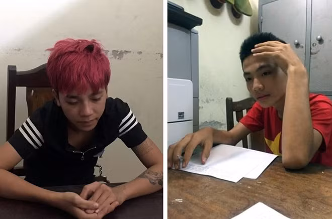Bằng các biện pháp nghiệp vụ, cơ quan CSĐT Công an huyện Thanh Hà đã đưa vào tầm ngắm 5 nhóm đối tượng nhưng nổi lên là nhóm đối tượng Nguyễn Hữu Sơn (SN 2001) và Nguyễn Huy Dương (SN 2002) đều trú ở xã Việt Hồng. (Ảnh: Nguyễn Hữu Sơn trái và Nguyễn Huy Dương phải).
