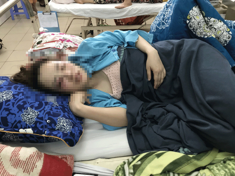 Chị Như bị thương ở mặt do Khang đánh