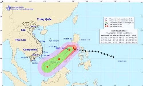 Bao Melor dang tien thang quan dao Truong Sa
