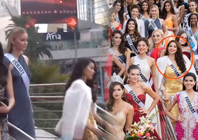 Bên cạnh những lời khen ngợi, Phạm Hương cũng phải hứng chịu "sóng gió" khi trong đoạn clip đón đương kim hoa hậu Paulina Vega, cô bất ngờ tách hàng, đi nhanh để chọn vị trí đẹp gần ống kính máy quay. 