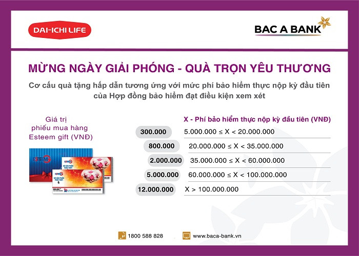 Mung ngay Giai phong, A Bank va Dai-ichi gui qua tang khach hang