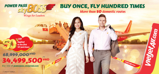 Trai nghiem dang cap cung Vietjet voi POWER PASS SkyBoss bay khong gioi han