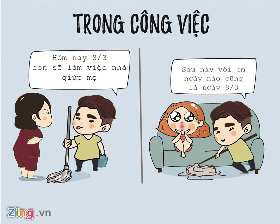 Phái mạnh thường ỷ lại việc nhà vào mẹ, có chăng sẽ giúp đỡ vào những dịp đặc biệt, nhưng với nửa kia đôi khi lại khác.