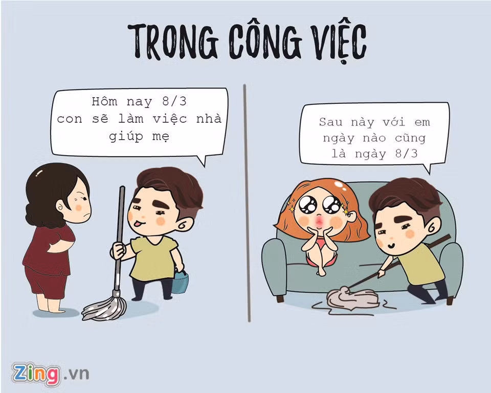 Phái mạnh thường ỷ lại việc nhà vào mẹ, có chăng sẽ giúp đỡ vào những dịp đặc biệt, nhưng với nửa kia đôi khi lại khác.