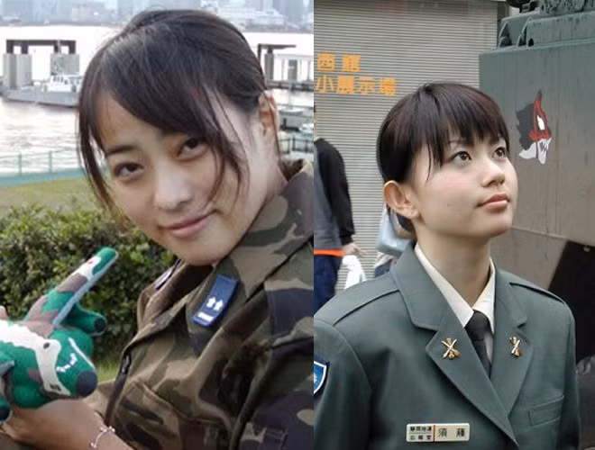 Nét duyên dáng của nữ binh sĩ Nhật Bản.