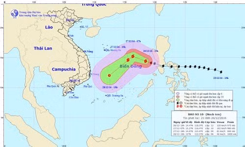 Bao Nock-ten manh cap 12 vao Bien Dong khong khi lanh anh huong