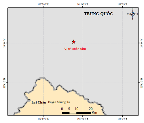 Lai Chau xay ra dong dat manh 3,6 do richter
