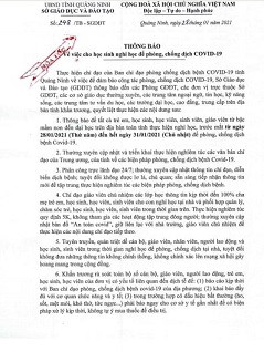 Học sinh, học viên, sinh viên các cơ sở giáo dục và đào tạo trên địa bàn tỉnh tạm thời nghỉ học và đi học trở lại từ ngày 2/3.
