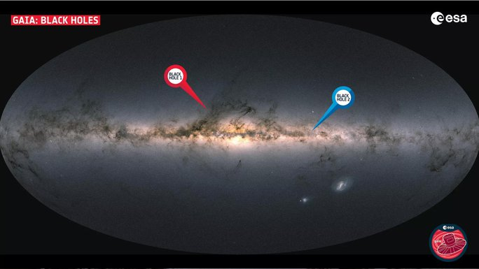 Theo thông tin mới nhất, hai lỗ đen mới được phát hiện gần Trái Đất mang tên Gaia BH1 và Gaia BH2. (Ảnh: ESA)