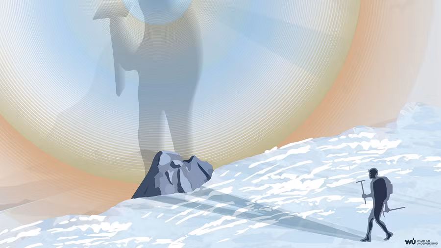 Điều đặc biệt là "bóng ma" này có thể được nhìn thấy rõ ràng nếu như người quan sát đang ở trên đỉnh núi, và điều này giải thích tại sao Brocken spectre thường được nhìn thấy trên các đỉnh núi.