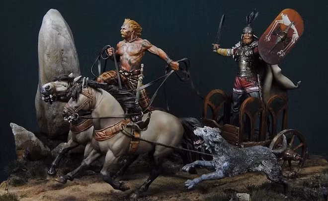 Tấm khiên được tìm thấy trong ngôi mộ được xây dựng từ thế kỷ thứ 3 TCN. Tấm khiên có chiều dài khoảng 74 cm với các phụ kiện bằng da và tay cầm gỗ đã bị mục nát.