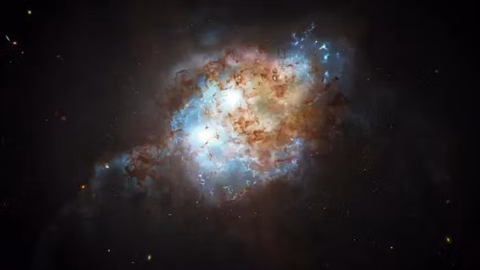 Vật thể giống sao này được cấp năng lượng bằng vật chất vô hạn và có thể tỏa sáng gấp 1.000 lần toàn bộ ngôi sao trong thiên hà chủ. (Ảnh: NASA/ESA/STScl)