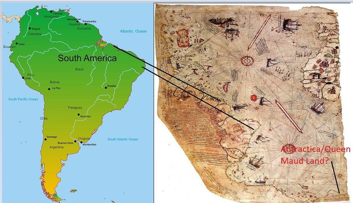 Điều này đã khiến nhiều người cho rằng bản đồ Piri Reis không thể được vẽ bởi con người.