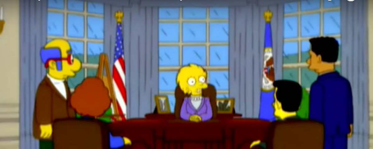 Trong một tập phim của "The Simpsons" được chiếu năm 2000, việc ông Donald Trump đắc cử Tổng thống Mỹ năm 2016 đã được dự đoán.