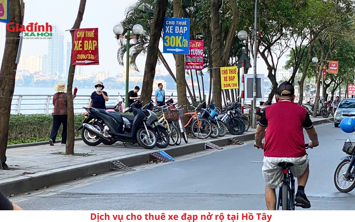 Sắp vào hè, dịch vụ cho thuê xe đạp tại Hồ Tây nhộn nhịp Sap vao he, dich vu cho thue xe dap tai Ho Tay nhon nhip