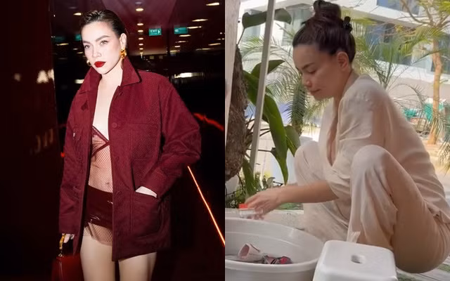 Hinh anh trai nguoc cua Ha Ho khi di lam va luc o nha-Hinh-3