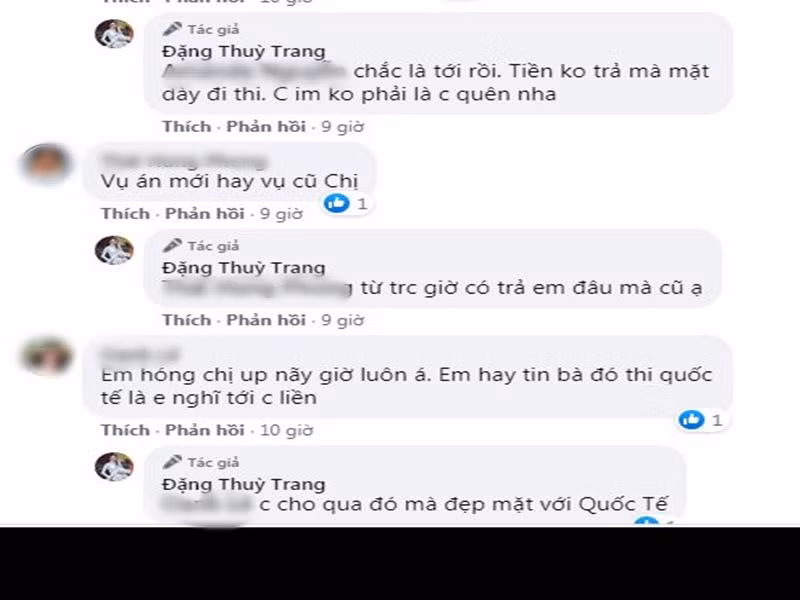 Thùy Trang cho biết nếu đòi được tiền sẽ làm từ thiện, còn nếu Thùy Tiên không trả, cô quyết không để yên, thậm chí dọa sẽ làm bẽ mặt với bạn bè quốc tế.
