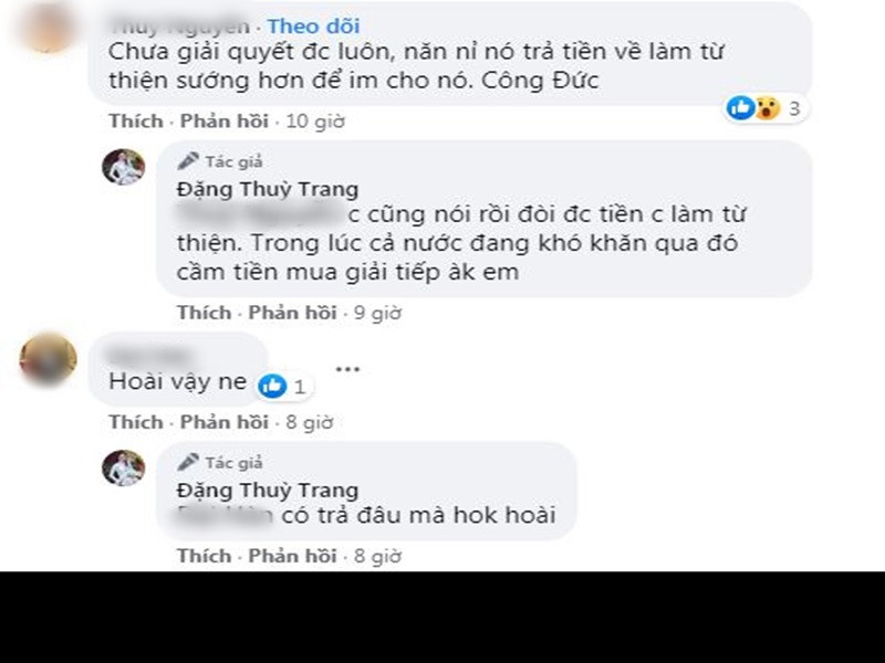 Dưới bài đăng, chị gái của Thu Thảo cho biết, đến nay, Thùy Tiên vẫn chưa chịu trả nợ.