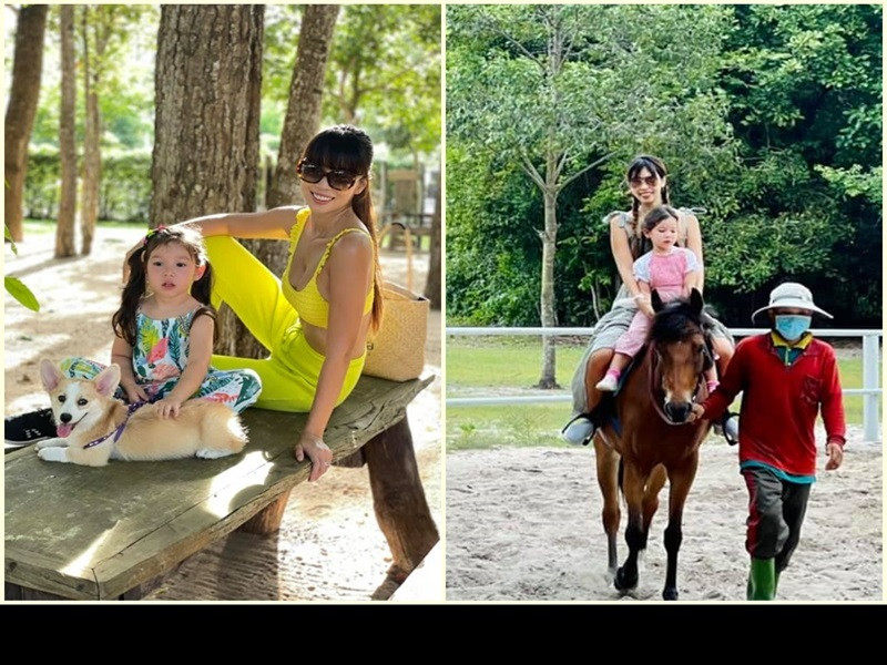 Vợ chồng Hà Anh mỗi ngày bày ra nhiều trò chơi cho con gái để bé không cảm thấy nhàm chán.