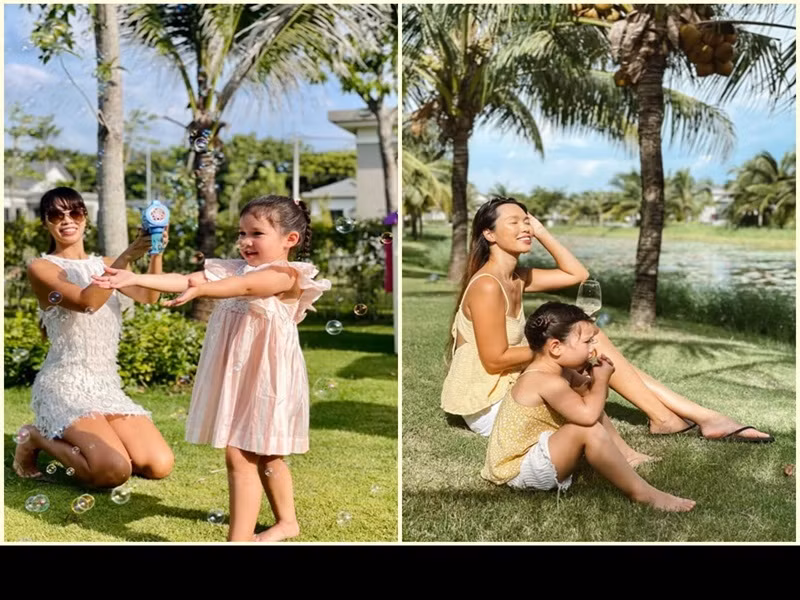 "Mỗi sáng, mẹ chải đầu, mặc đẹp cho em, bố mẹ thay nhau nghĩ ra các trò vui cho em, mặc âu lo", nữ người mẫu tâm sự.