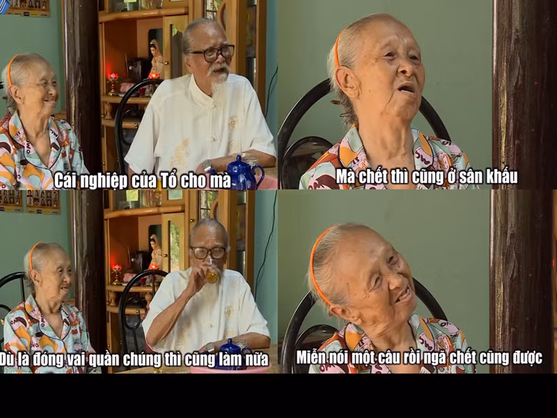 Sau kết hôn, bà Bình hy sinh sự nghiệp để lui về làm hậu phương cho chồng. Do theo nghề cải lương, nghệ sĩ Hữu Thành đi tới đâu là vợ con đi theo đó nên cuộc sống rất khổ cực. Có thời điểm vì theo đoàn quá khổ, bà Bình dắt các con về nhà tự mưu sinh. Có khi 5-6 tháng, nghệ sĩ Hữu Thành mới về nhà một lần. Ảnh: HTV