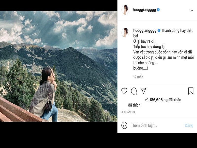 Tháng 3/2021, Hương Giang vướng tin đồn chia tay Matt Liu khi đăng tải status đầy ẩn ý và không còn nhắc về bạn trai. Cũng kể từ thời điểm đó đến nay, nữ ca sĩ chuyển giới không lộ diện.