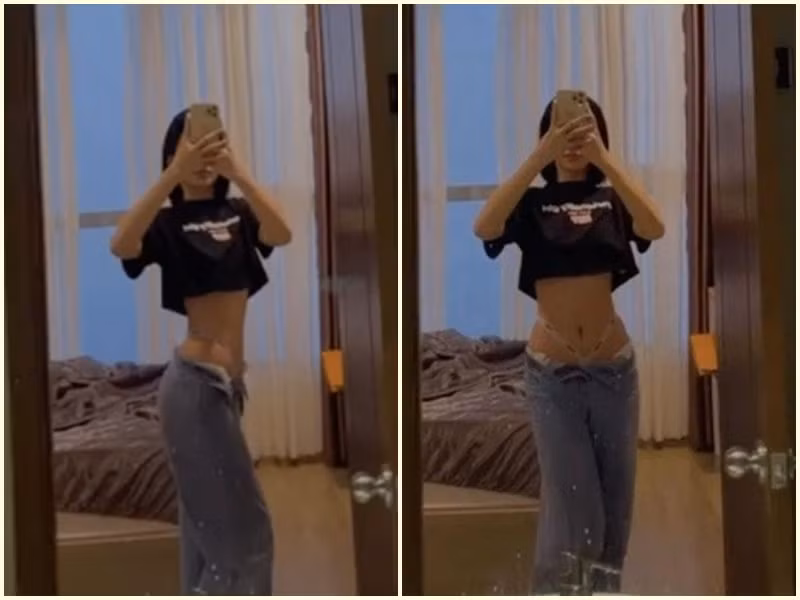 Cách đây không lâu, bạn gái tin đồn của ông chủ phòng trà Đức Huy diện mốt quần tuột lộ nội y. Hình ảnh gợi cảm của Cẩm Đan nhanh chóng gây chú ý.