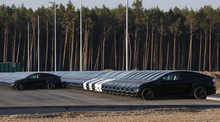 Hang ton kho nhieu, Tesla phai thue san trung tam thuong mai de chua xe-Hinh-2