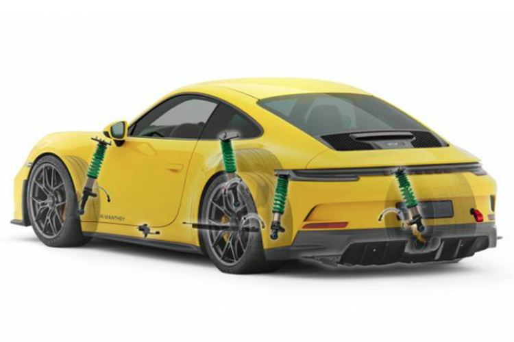 Khách hàng có thể lựa chọn giữa màu đen hoặc trắng và có thể lựa chọn thêm các trang bị màu sắc khác cho phần đĩa ốp khí động học ở phần bánh sau xe. Khách hàng còn được trang bị đèn LED chiếu sáng khi mở cửa và phần bậc cửa được trang trí bằng sợi carbon với dòng chữ Manthey tích hợp đèn chiếu sáng.