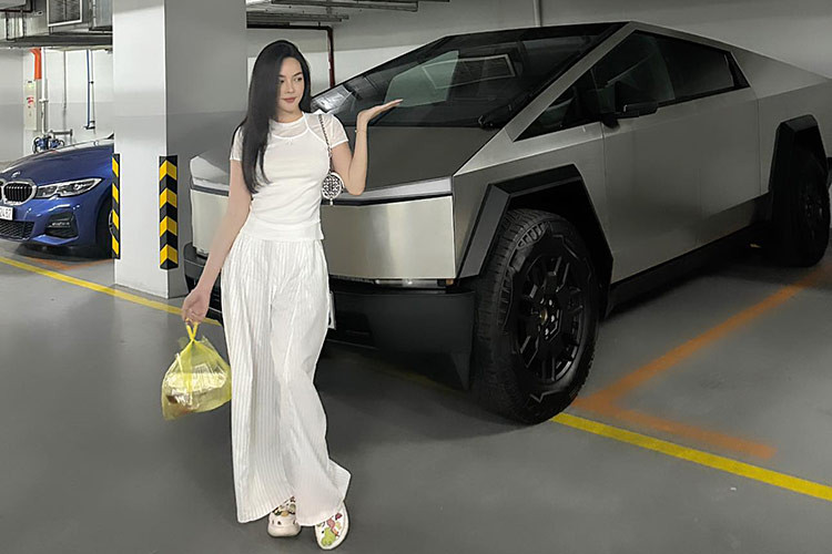 Tân binh nhà Tesla được trang bị lốp chạy mọi địa hình với kích thước 35 inch (khoảng 890 mm). Bên cạnh đó là hệ thống treo khí nén thích ứng, có thể mang đến khoảng sáng gầm tối đa 442 mm cho mẫu xe bán tải này.