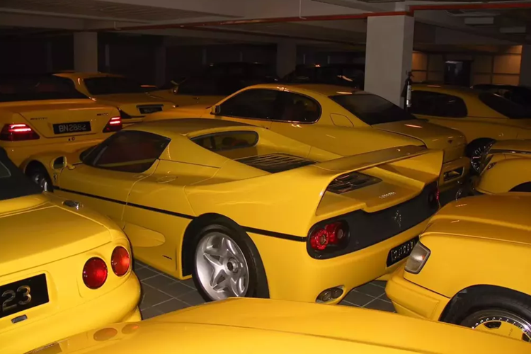 Trong đó, số lượng siêu xe Ferrari của quốc vương Brunei lên đến hàng trăm xe, nhiều chiếc là độc bản hoặc hàng hiếm, và nếu có là đại trà, thì cũng sẽ có trang bị khác biệt so với các xe còn lại.