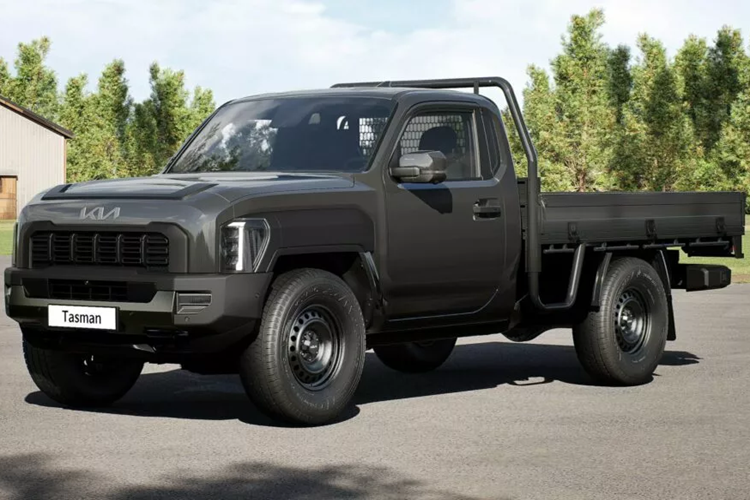 Tổng thể thiết kế của xe bán tải Kia Tasman 2025 có nhiều điểm tương đồng với Jeep Gladiator, có lẽ chính bởi vì kích thước vuông vắn của mẫu bán tải này. Kia Tasman 2025 có tổng cộng 3 phiên bản gồm: cabin kép tiêu chuẩn, bản X-Line và X-Pro – phiên bản địa hình off-road, khoảng sáng gầm 280 mm và bộ mâm kích thước 17 inch với lốp địa hình (các phiên bản khác trang bị mâm 18 inch).