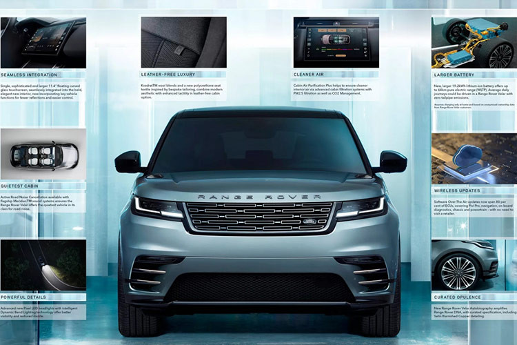 Tại châu Âu, Range Rover Velar có tới 6 tùy chọn động cơ, bao gồm P250, P340, P400, P400e, D300 và D400. Trong đó, đáng chú ý nhất là phiên bản P400e sử dụng hệ truyền động plug-in hybrid (PHEV) với cụm pin lithium-ion có dung lượng 19,2 kWh, cung cấp quãng đường di chuyển khoảng 64 km ở chế độ thuần điện.