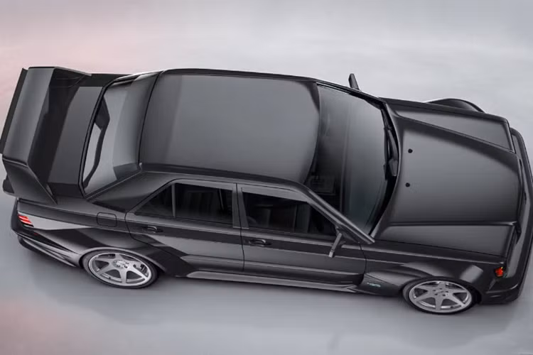 Đến nay, những hình ảnh đầu tiên của xe đã chính thức được hé lộ. Theo đó, HWA EVO được phát triển dựa trên nền tảng Mercedes-Benz W201, tiền thân của mẫu sedan hạng sang C-Class.