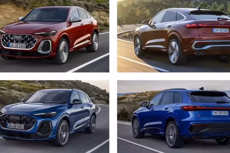 Cả hai phiên bản S Line và SQ5 Sportback tập trung vào hiệu suất đều có thiết kế thể thao hơn, với các hốc gió cản lớn hơn và bộ khuếch tán phía sau nổi bật. Phiên bản S Line có điểm nhấn Anthracite mờ, trong khi SQ5 nổi bật với lớp hoàn thiện màu Bạc mờ.