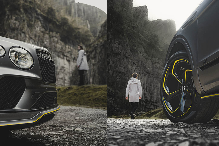 Cản trước được sơn đen ở trung tâm, mờ dần ra hai bên và tiệp với màu ngoại thất. Các chi tiết như ốp gương chiếu hậu, nan hoa hình lưỡi hái cá tính được sơn đen trên bánh xe 22 inch với huy hiệu chữ “B” tự cân bằng góp phần tạo nên sự phá cách cho xe.