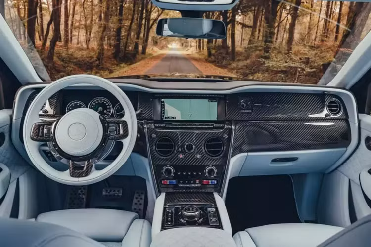 Người mua cũng sẽ tìm thấy bàn đạp nhôm, tấm ngưỡng cửa được chiếu sáng và trần xe bầu trời đầy sao tùy chỉnh với họa tiết vỏ chần bông. 