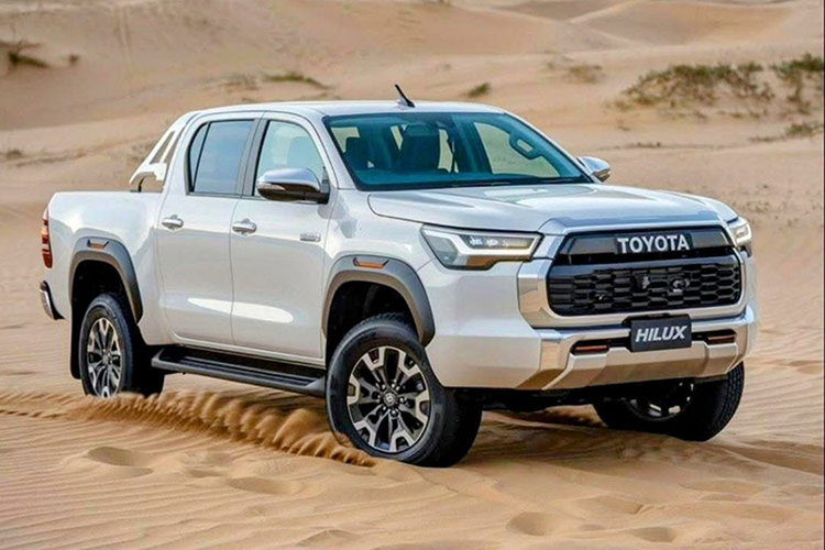 Mẫu xe bán tải Toyota Hilux 2025 sẽ có ngoại thất được thay đổi đáng kể so với thế hệ tiền nhiệm. Đặc biệt là ở khu vực đầu và đuôi xe.