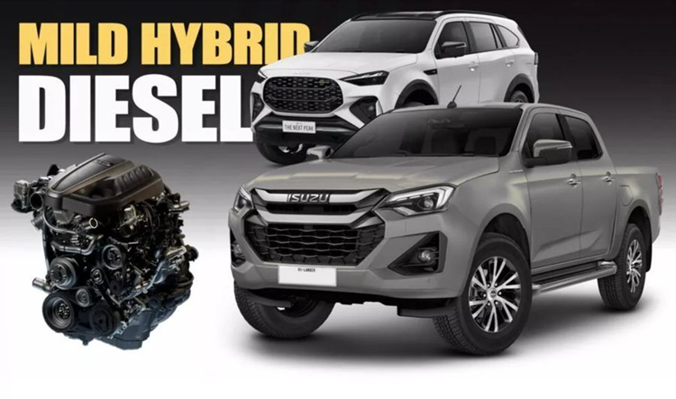 Hệ thống hybrid của Isuzu mu-X và D-Max mới mang mã hiệu RZ4F, gồm động cơ diezel 2.2L công suất 161 mã lực và mô-men xoắn 400 Nm, đi kèm mô tơ điện. Kết hợp với đó là bộ tăng áp được nâng cấp, giúp tăng hiệu suất động cơ và cải thiện độ êm ái.