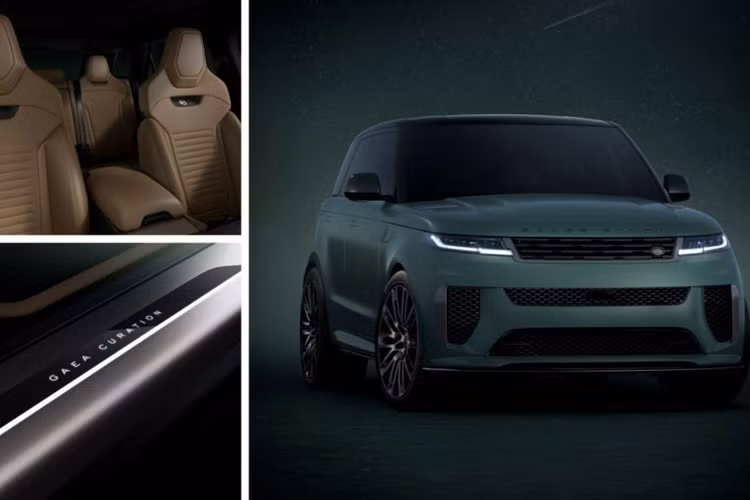 SUV hạng sang Range Rover Sport SV Gaea lấy cảm hứng từ thần thoại Hy Lạp và có ngoại thất màu xanh lá cây Terre Matte với nóc màu đen Narvik Black tương phản. Những mẫu xe này còn được trang bị hệ thống xả bằng sợi carbon và bộ cùmg phanh màu đồng Carbon ấn tượng.