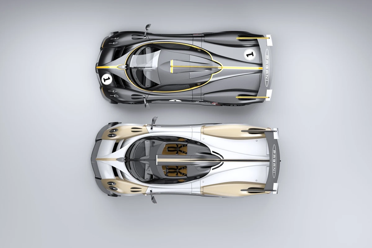 So với Huayra R, ốp cản trước khí động học của Huayra R Evo được kéo dài về phía trước 101 mm. Phần thân đuôi dài Codalunga mở rộng về phía sau 190 mm. Điều này giúp chiếc xe tạo ra một lực ép xuống mặt đường cao hơn 45%.