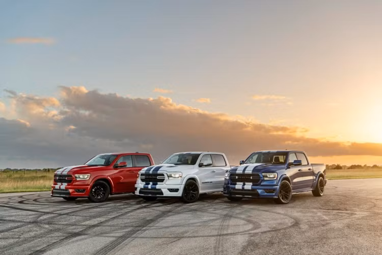 Với những trang bị màu sắc này, mẫu Hennessey Mammoth 400 bán tải có thể có màu sơn Viper Red, Viper White hoặc xanh GTS Blue.