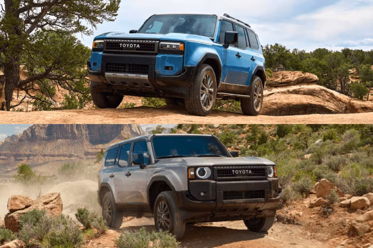 Trong khi đó, bản ‘Land Cruiser’ được định vị ở tầm cao cấp hơn, giá xe Toyota Land Cruiser 2025 khởi điểm 62.450 USD (khoảng 1,537 tỷ đồng), dùng đèn pha LED hình chữ nhật thanh mảnh và có nhiều tiện ích hơn. Cả hai mức giá này đều tăng 500 USD (12,5 triệu đồng) so với đời trước.