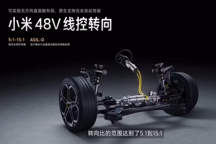 Dựa vào điều này, Xiaomi nhằm tới mục đích mang lại các mẫu xe hiệu năng cao đến với nhiều đối tượng khách hàng. Hệ thống dẫn động mới sẽ bao gồm 2 mô-tơ thế hệ mới kết hợp với 2 mô-tơ V8S (đang được trang bị cho SU7 Max), hỗ trợ mức công suất tối đa lên đến 2.054 mã lực (1.532 kW).