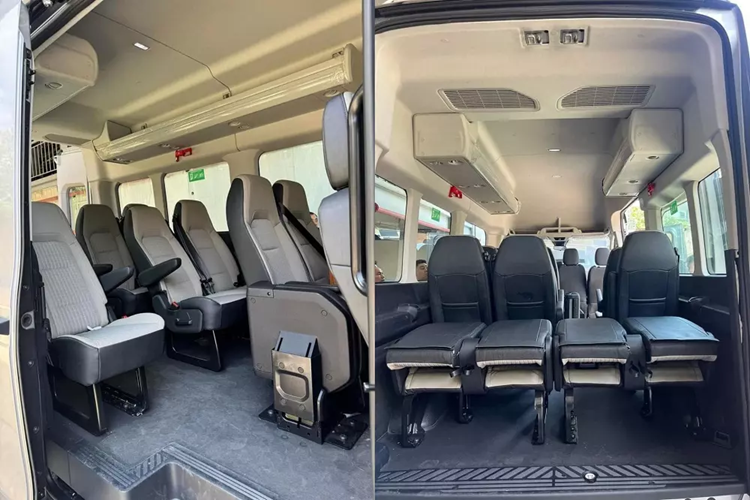 Bên cạnh đó là vành hợp kim phay xước 2 màu mới và cửa trượt chỉnh điện bên sườn. Theo thông tin từ đại lý, Ford Transit 2024 tại Việt Nam sẽ có 3 phiên bản là Trend, Premium và Premium+. Trong đó, phiên bản Premium+ sở hữu chiều dài cơ sở lên đến 3.760 mm và bánh kép phía sau.